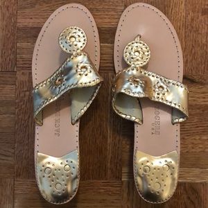 Jack Rogers Metallic Gold Wedges